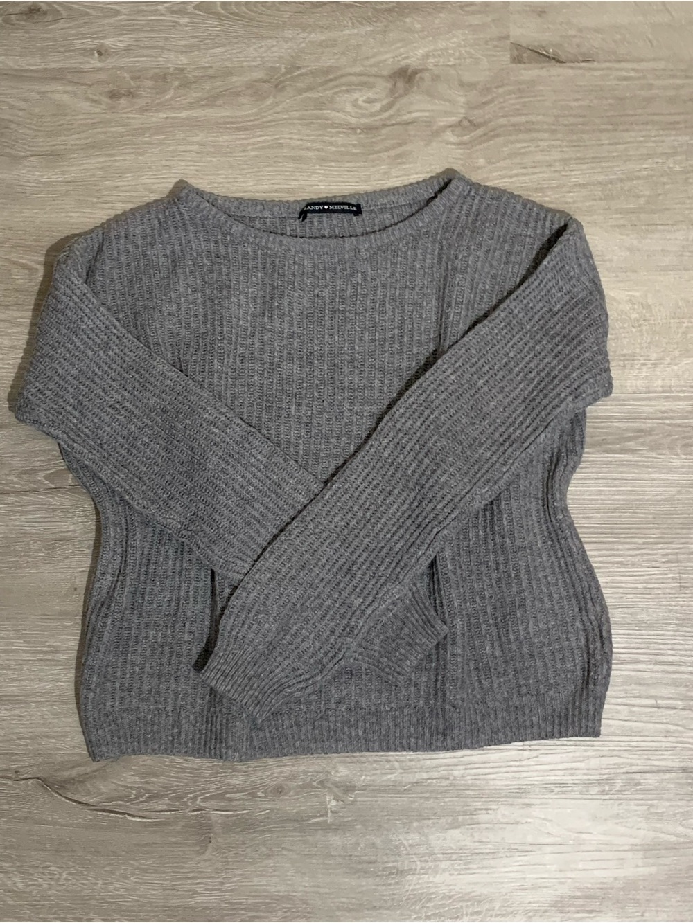 Brandy Melville Grey Knit Crewneck Sweater